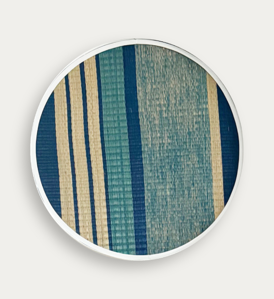 Blue lines and white frame artwork 60 x 90 cm
